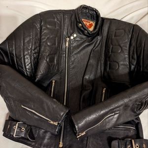 Akaso vintage mens cowhide black motorcycle jacket